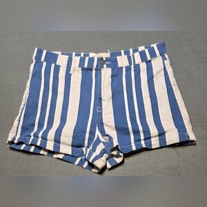Altar'd State Blue And White Stripe Denim Shorts 31 Waist Inseam 3 - EUC